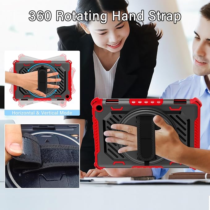 for Flre HD 8 &amp 8 Plus Case 12th/10th Generation (2024/2022/2020 Release) with 360 Kickstand Hand Strap for Kids