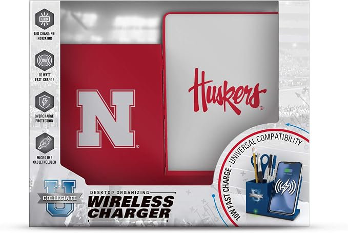 SOAR NCAA Unisex Cell Phone Wireless Charging Stand and Desktop Organizer