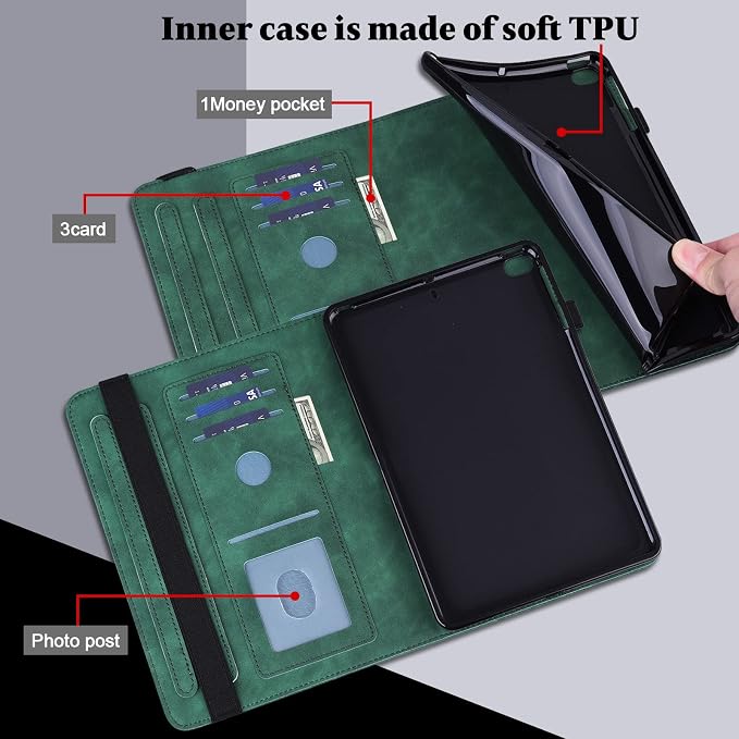 for Kindle Fire HD 8 Tablet (only Fits 10th Generation) &amp Fire HD 8 Plus 8 Case 2020 with Stand/Pencil Holder/Card Pocket/Elastic Band Embossed PU Leather Floral Cover Brown Peacock Flower