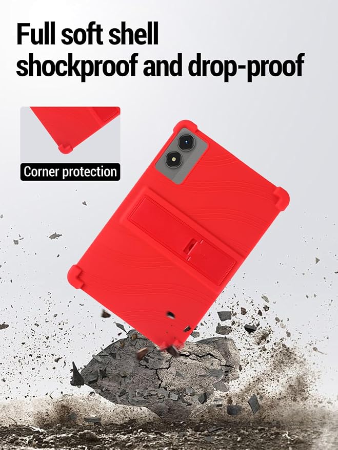 for TABWEE T50 (11 Inch) Android 16 Tablet Protective case ZBAGUG Shockproof Lightweight Silicone Protective Cover with Stand Child-Friendly Protection Easy to Clean Design Black.