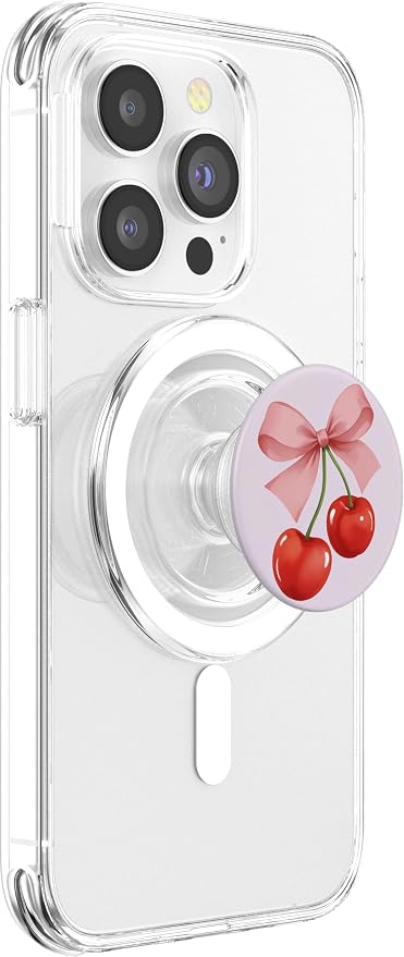 Coquette Cherry and Pink Bow PopSockets PopGrip for MagSafe