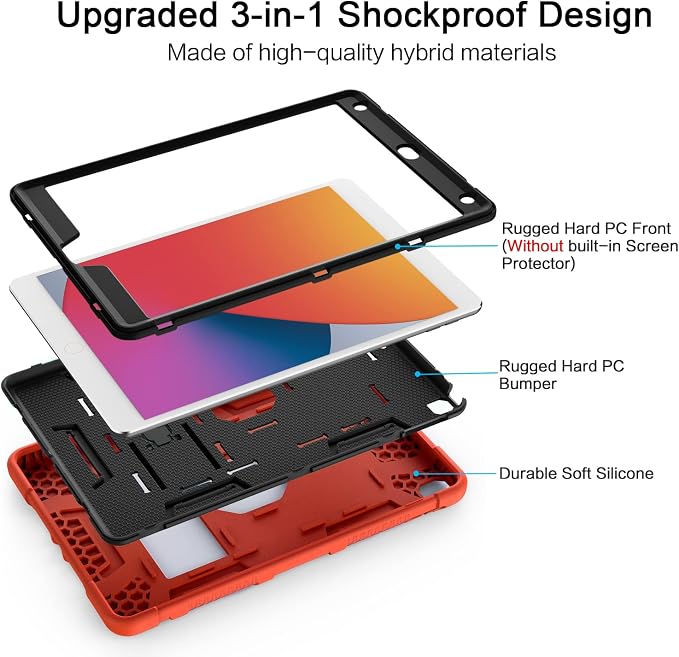 Azzsy Case for iPad 9th Generation/iPad 8th Generation/iPad 7th Generation (10.2 Inch 2021/2020/2019 Model) Heavy Duty Shockproof Rugged Protective Case for iPad 10.2 inch Alpine Green