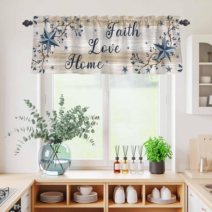 Vintage Country Kitchen Curtains Set 3 Piece