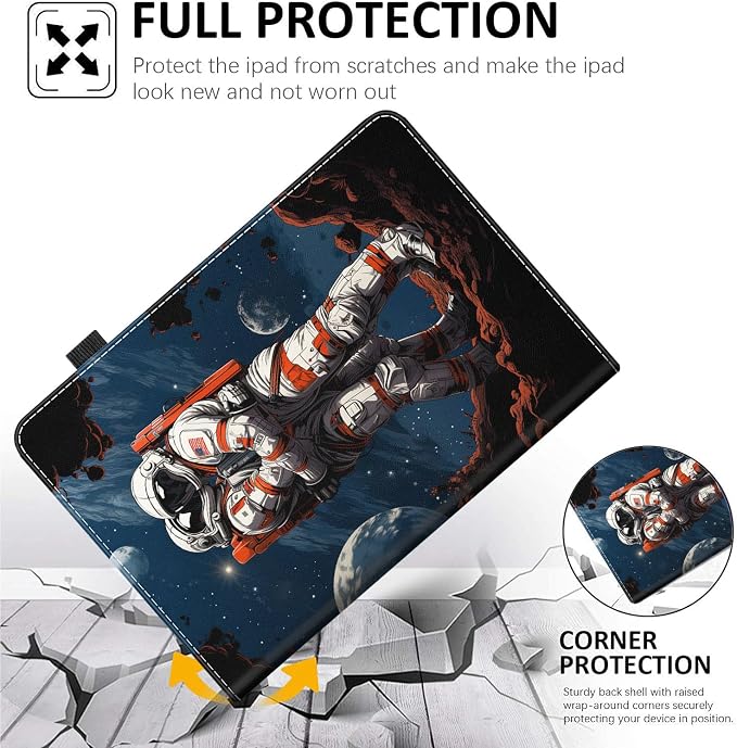 Case for All-New Amazon Fire HD 10 and 10 Plus Tablet (13th/11th Generation 2023/2021 Release) 10.1 Multi-Angle Smart Stand Cover Auto Sleep/Wake Skull and Fire