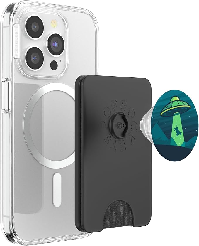 Aliens Abducting Cow into Flying UFO Saucer Abduction PopSockets Adhesive PopGrip