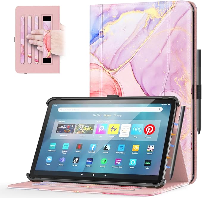 OKP for Amazon Tablet 11 Case (13th Generation 2023 Release) [Multi-Angle] Stand Cover with Pocket Auto Wake/Sleep PU Leather Case for Amazon Tablet 11 (Marble Blue)