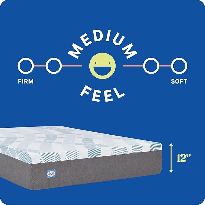 Sealy Dreamlife 12” Hybrid Mattress-in-a-Box, California King, SealyComfort Gel Memory Foam, SealyResponsive Encased Coils, Surface-Guard Technology