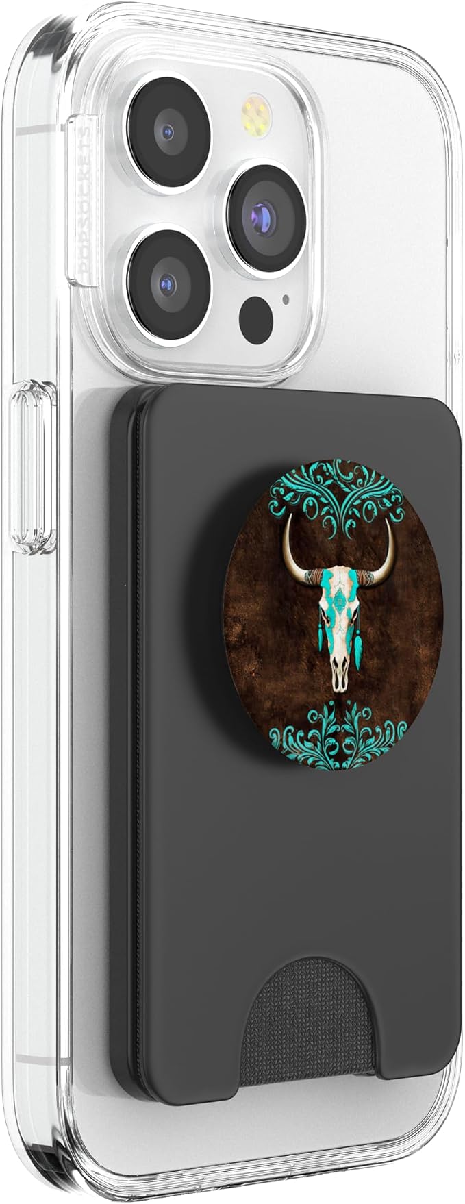 Skull Bull Western Cowgirl Cowboy Rural Rustic Vintage Ranch PopSockets Adhesive PopGrip