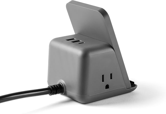 Halo Wireless Charging Pad with 3 USB Ports &amp 2 AC Outlets Phone Charging Station for up to Five Devices Red