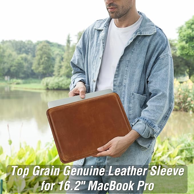 Top Grain Leather 12.9 Tablet Sleeve Slim Protector Vintage Design Fully Handmade Compatible with 12.9 iPad Pro 3/4/5/6 Gen Fits A2233 A2069 A2378 A2379 A2461 A2462 Coffee 12.9 Inch