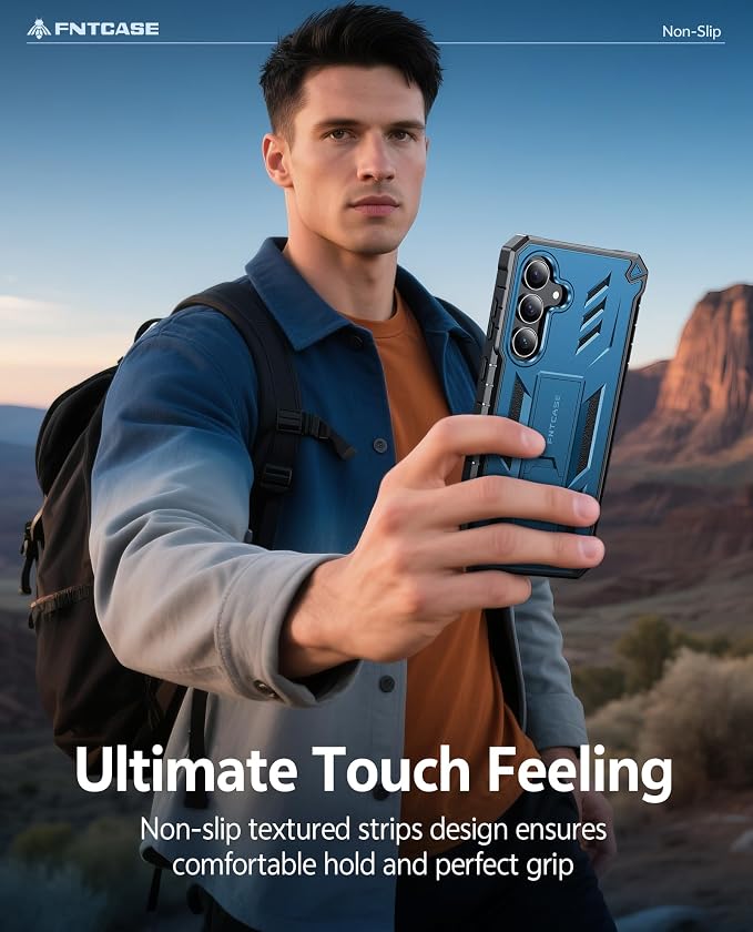 FNTCASE for 11 Pro XL Case Rugged Kickstand 2 Front Frames Black | Built-in Screen Protector 20FT Military-Grade Drop Protection Rugged Heavy Duty Shockproof Full Body Protective Cover