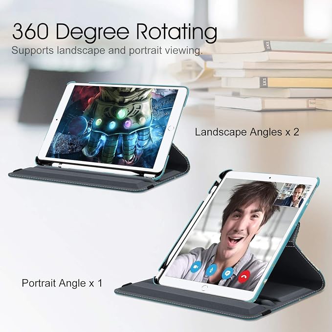 Fintie Rotating Case for iPad Air 3rd Generation 2019 / iPad Pro 10.5 2017 | 360° Swivel Stand Landscape &amp Portrait Viewing Shockproof Protective Cover Pencil Holder Auto Sleep/Wake Black
