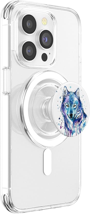 Watercolor Colorful Wild Wolf Print Pop Mount Socket PopSockets Adhesive PopGrip