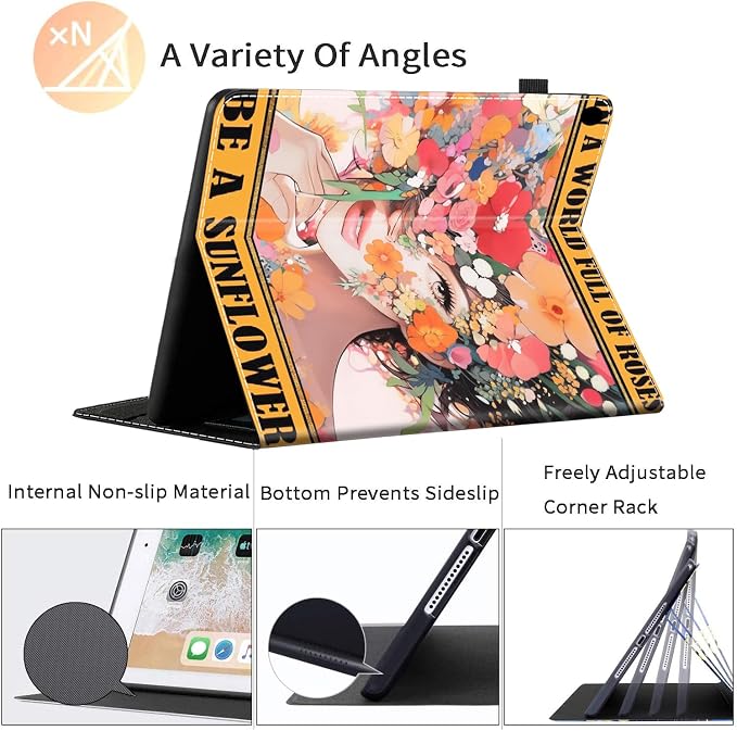 Case Fits All-New Amazon Kindle Fire HD 10 &amp 10 Plus Tablet (13th/11th Generation 2023/2021 Release) 10.1 Durable Shockproof Protective Cover with Auto Wake/Sleep，Black Woman Queen Afro Design