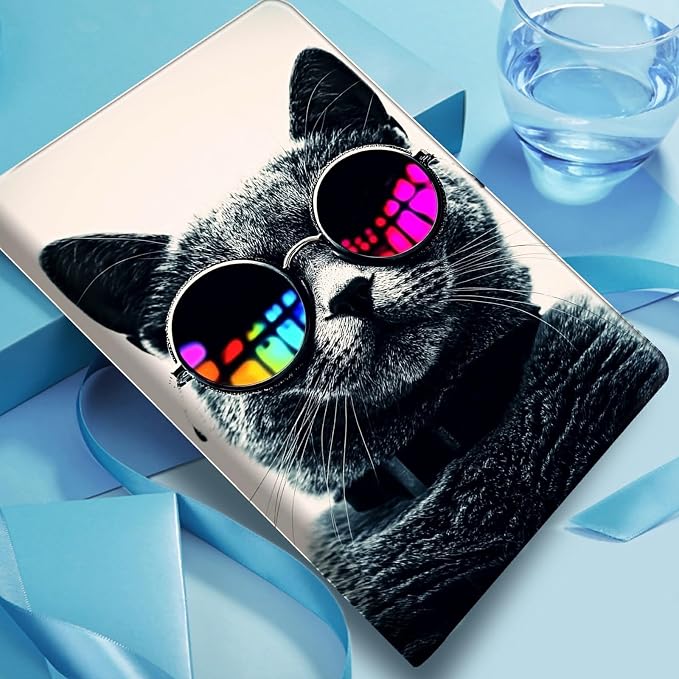 DIGTIALLL Case for Amazon Kindle Fire 7 Inch Tablet (9th/7th/5th Generation 2019/2017/2015 Release) PU Leather Smart Protective Cover with Auto Sleep/WakeBeach Palm Trees