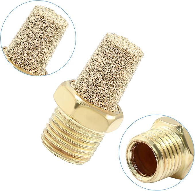 10 Pack 1/4" Male Thread Pneumatic Brass Exhaust Muffler Filter Air Pneumatic