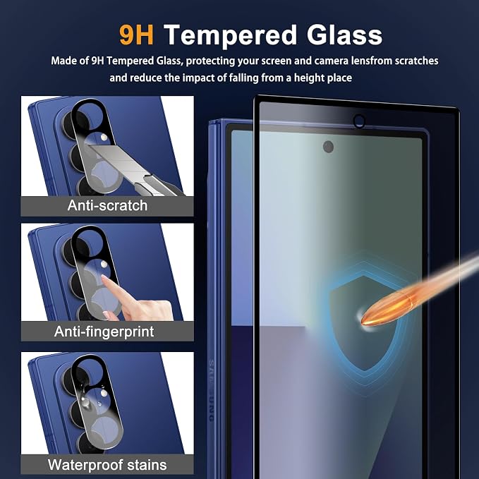 Privacy Screen Protector for Google Pixel 10 Lens Protector | [2+2] 9H Hardness Tempered Glass Protective Film + Camera Lens Protector [Full Coverage] [Anti-Spy] [Scratch-Resistant]