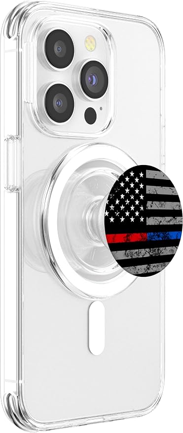 Thin Red Blue Line USA Flag Christmas Gift PopSockets PopGrip: Swappable Grip for Phones &amp Tablets PopSockets Standard PopGrip