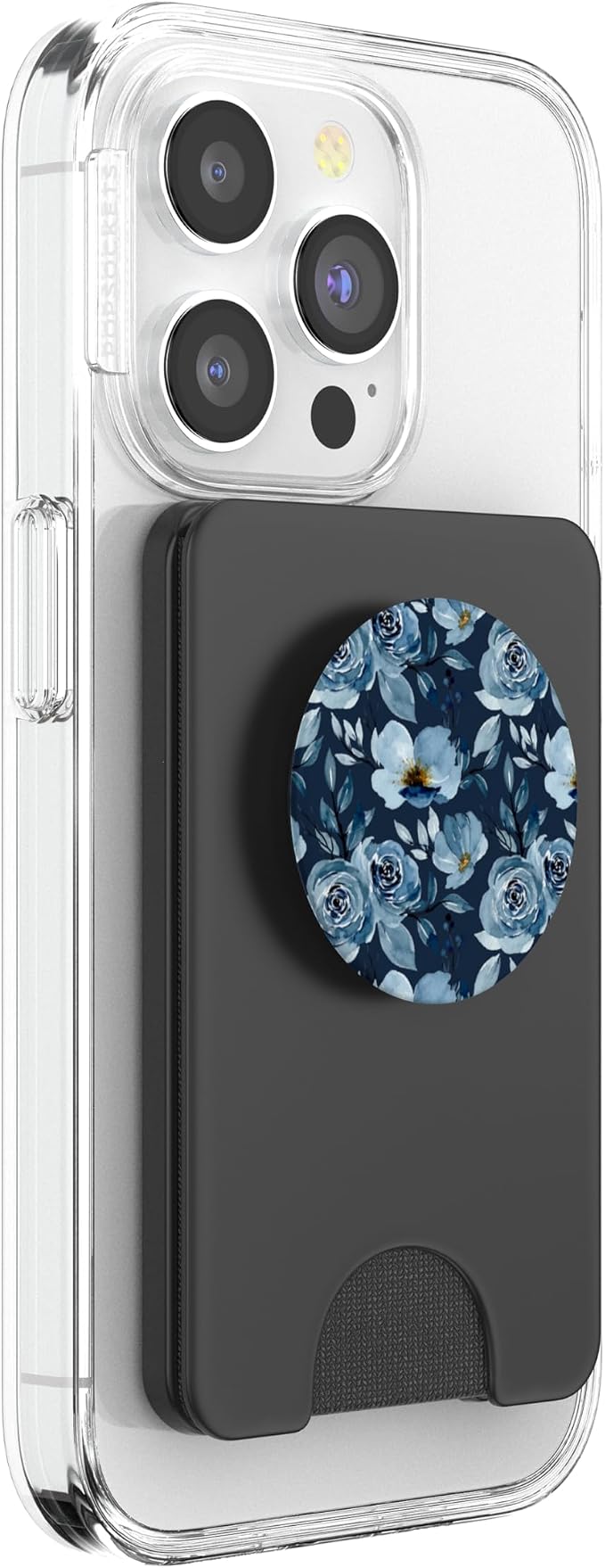 Blue Watercolor Flower Pattern PopSockets Adhesive PopGrip