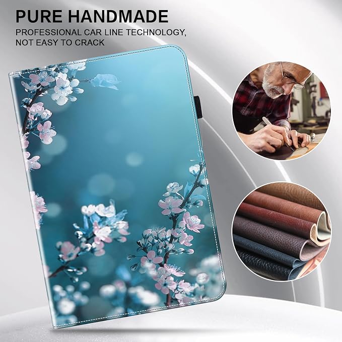 Case for Samsung Galaxy Tab A 10.1 2019 Model SM-T510/T515/T517 Stylus Holder Flip Wallet Leather Shockproof Cover for Galaxy Tab A SM-T510 Case Bicolor Marble