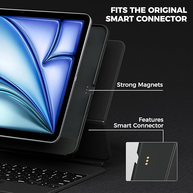 ProCase Magic Keyboard Compatible Case for iPad Air 11(M4/3/2) 2026 2025 2024 /Air 5th/4th10.9 iPad Pro 11 4th/3rd/2ed/1st Slim Magnetic Cover with Pencil Holder[Keyboard Not Included] -Black | Sl
