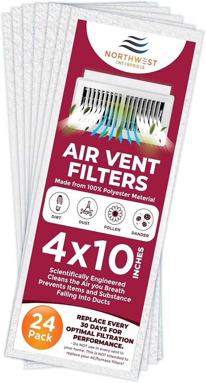 NORTHWEST ENTERPRISES Vent Filters, 24 Floor Vent Register Filters