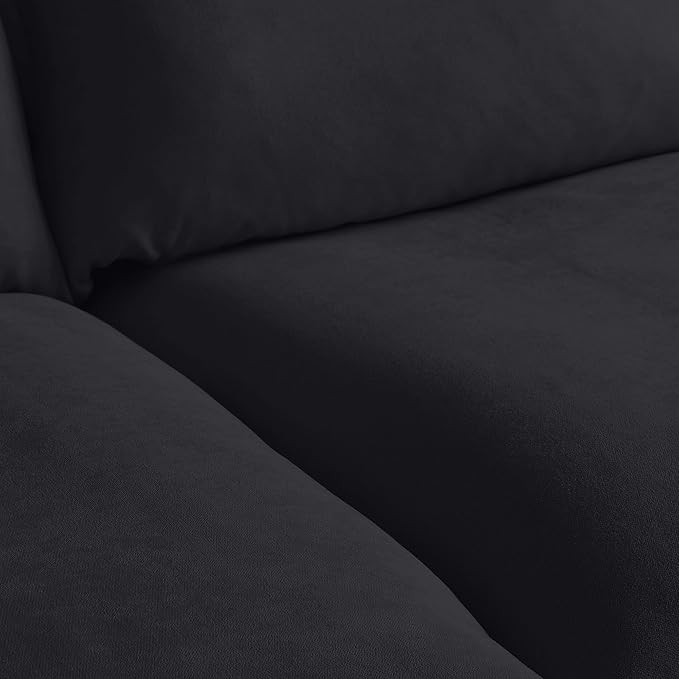WJShome 122.82" Cloud Modular Sectional Sofa, Modern Comfy Couch Filled with Down, Minimalist Wide Deep Seat Couches for Living Room Apartment Lounge Bedroom (Black, 3 Seater)