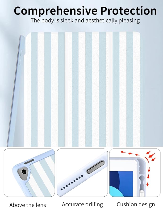 Case for iPad 9th/ 8th/ 7th Generation Case 10.2&amp10.5 Inch (2021/2020/2019 Release) Slim Lightweight Soft Trifold Back Cover with Pencil Holder &amp Auto Sleep/Wake CoverBeige Checkered