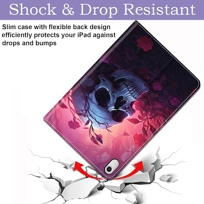 Case for iPad (A16) 11th Generation 11 Inch 2025 / iPad 10th Generation 10.9 Inch 2022 Ultra-Thin Multi-Angle Protective Cover with Auto Sleep/Wake A Dark Horse