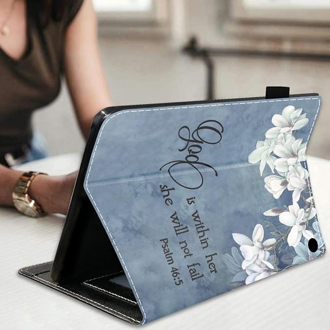 Case for All-New Fire HD 10/Fire HD 10 Plus Tablet 10.1 (11th Gen 2021 Released) - Premium PU Leather Stand Cover with Auto Wake/Sleep - Bible Verse Proverbs 31:25