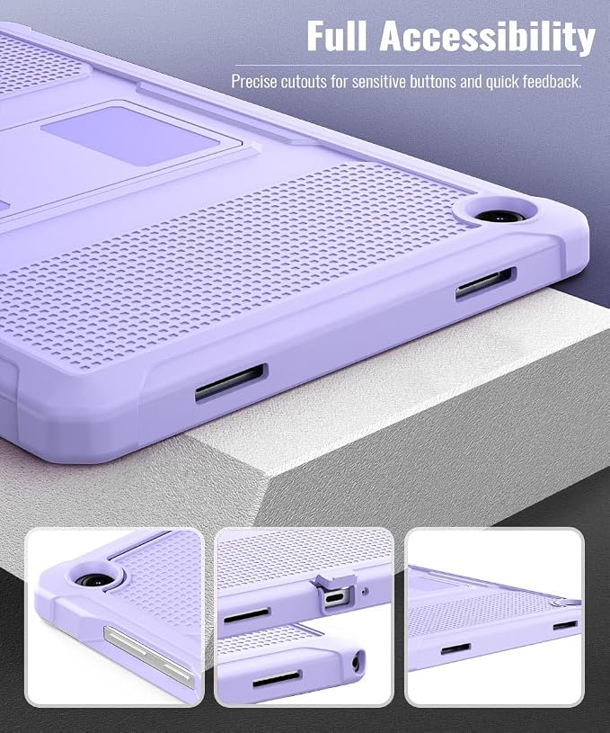 MoKo Shockproof Case Fit Samsung Galaxy Tab A11+ Plus/ A9+ 11 Inch | Full Body Rugged Stand Back Cover with Built-in Screen Protector for Galaxy Tab A11+/ A9+ Tablet Light Gray