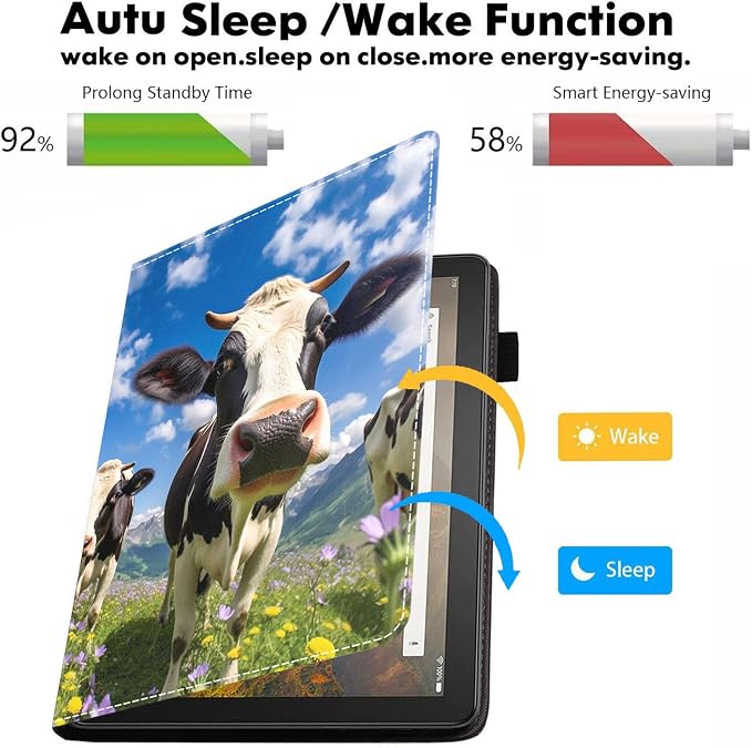 Case for Amazon Kindle Fire HD 10 Tablet 10.1 (9th/7th Generation 2019/2017 Release) - PU Leather Folio Case with Smart Auto Wake/Sleep African American Girl
