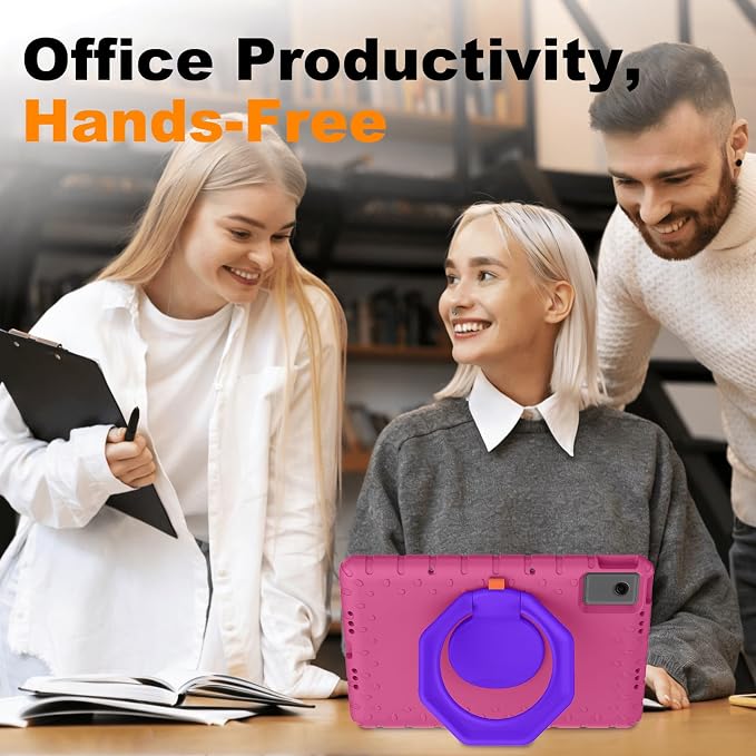 for Lenovo Idea Tab Plus Case 12.1 2025 with 360° Rotating Stand Handle and Pencil Holder New EVA Shockproof Cover for Kids Adults Home School Office Outdoor Black