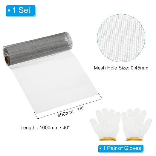 PATIKIL 40"L x 16"W Woven Wire Mesh, 40 Mesh 304 Stainless Steel Air Vent