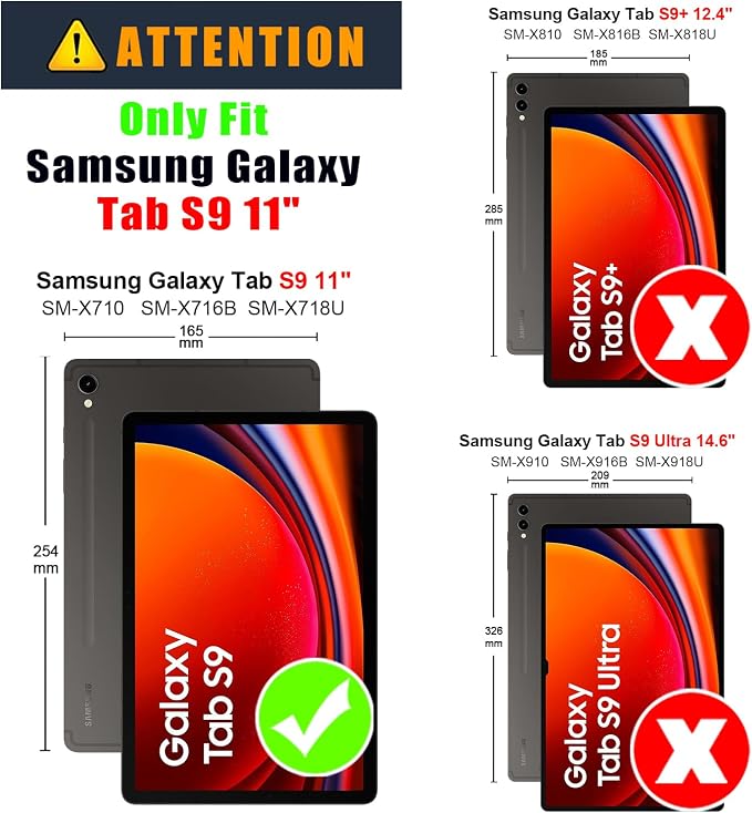 360 Rotating Case for Samsung Galaxy Tab S9 11 inch 2023 TabletStand Folio Cover with Pencil Holder Multi-Angle Viewing Protective Case with Auto Sleep/WakeGalaxy