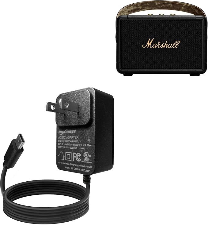 BoxWave Charger Compatible with Marshall Kilburn II - Wall Charger Direct (15W) Rapid Charge Your Device with Built-in 3ft Cable