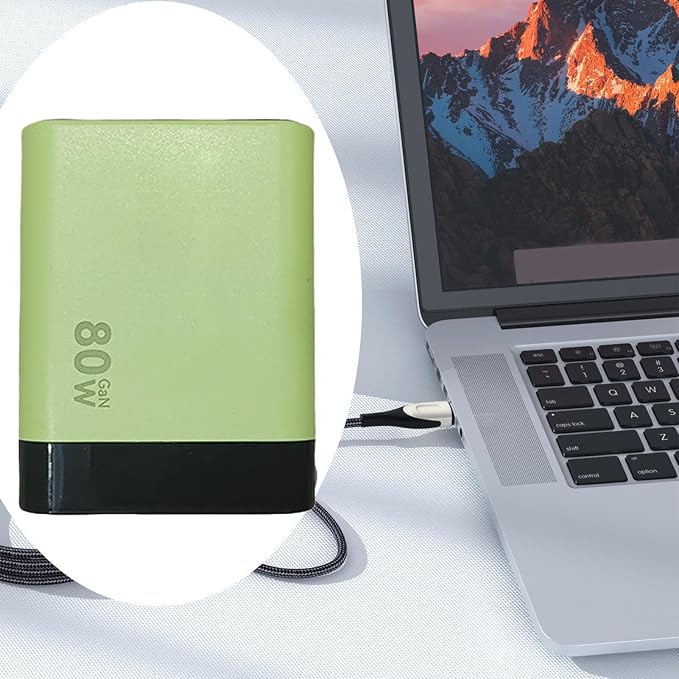 Charger Retractable Mobile Phone Charger Wall Plug with Expandable 80w Max Fast Charging Module Type-C Cable and 2 USB Ports for Mobile Phones Laptops