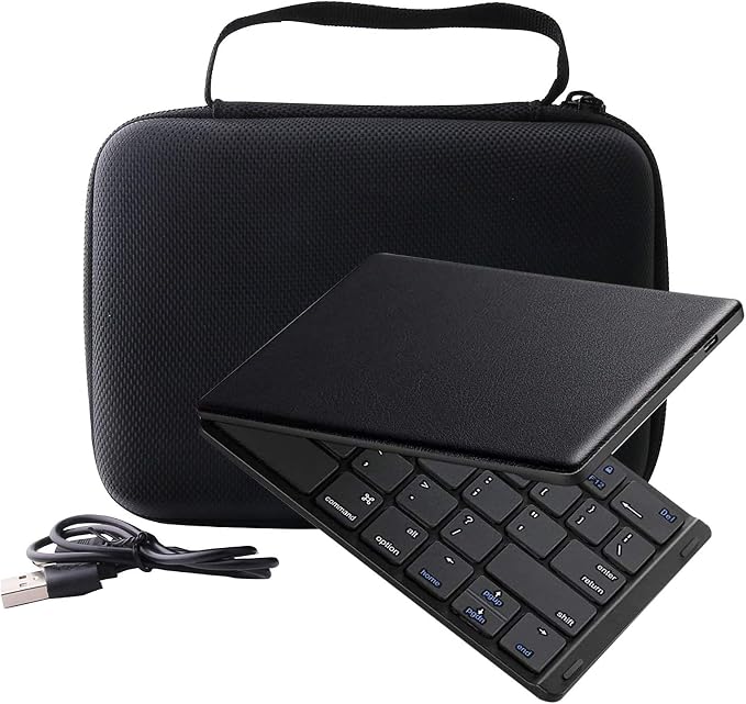 Hard Carrying Case for Samsers/iClever BK08 Foldable Bluetooth Keyboard (CASE ONLY) (Black)