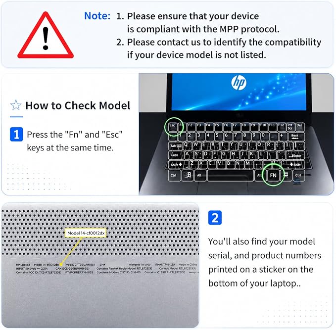 Stylus Pen for HP Omnibook X Flip Rechargeable MPP 2.0 with 4096 Pressure | Digital Stylus Pen for HP Envy/Pavilion/Spectre x360 – Tilt Support Palm Rejection Fast Charge Ideal for Drawing &amp N