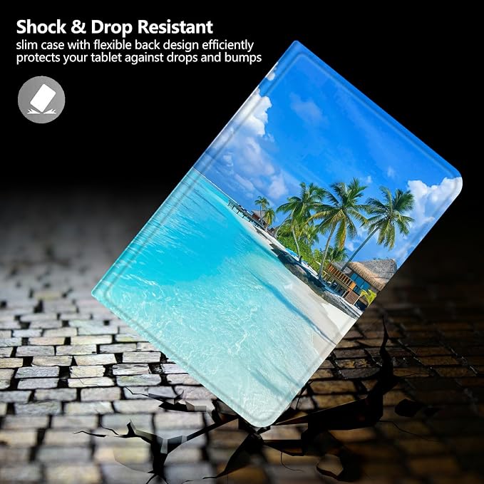 Case for Amazon Fire 7 Tablet 2019/2017 Release 9th/7th Generation PU Leather Smart Protective Cover with Auto Sleep/Wake for Fire 7 2019Beautiful Sunset
