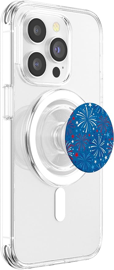 4th of July Patriotic Pattern Red White Blue Fireworks PopSockets Adhesive PopGrip