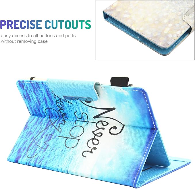 Dteck Universal Case (7.9 to 8.4) - Fold Stand Protective Flip Case for Apple iPad mini/Samsung Galaxy Tab 8.0 8.4 /Lenovo Tab 8 /onn. 100003561 8 Tablet Pro/Android Tablet 8 Inch (Blue Pink)
