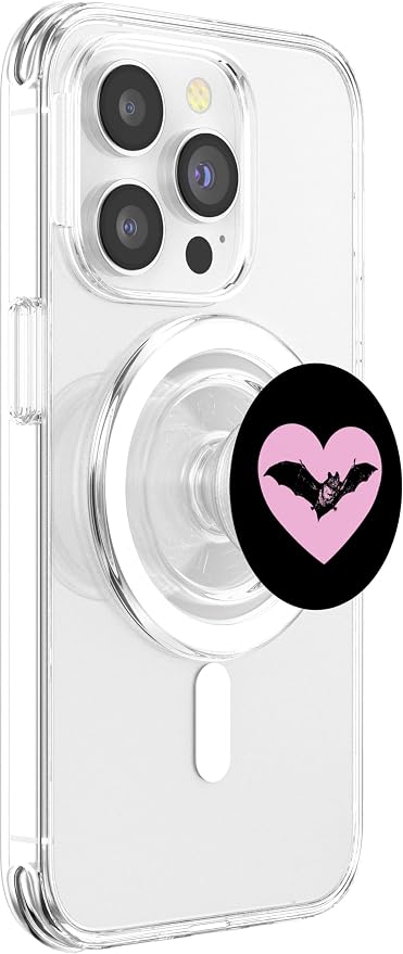 Gothic Bat Red Heart Goth Halloween Valentine's Day PopSockets Adhesive PopGrip