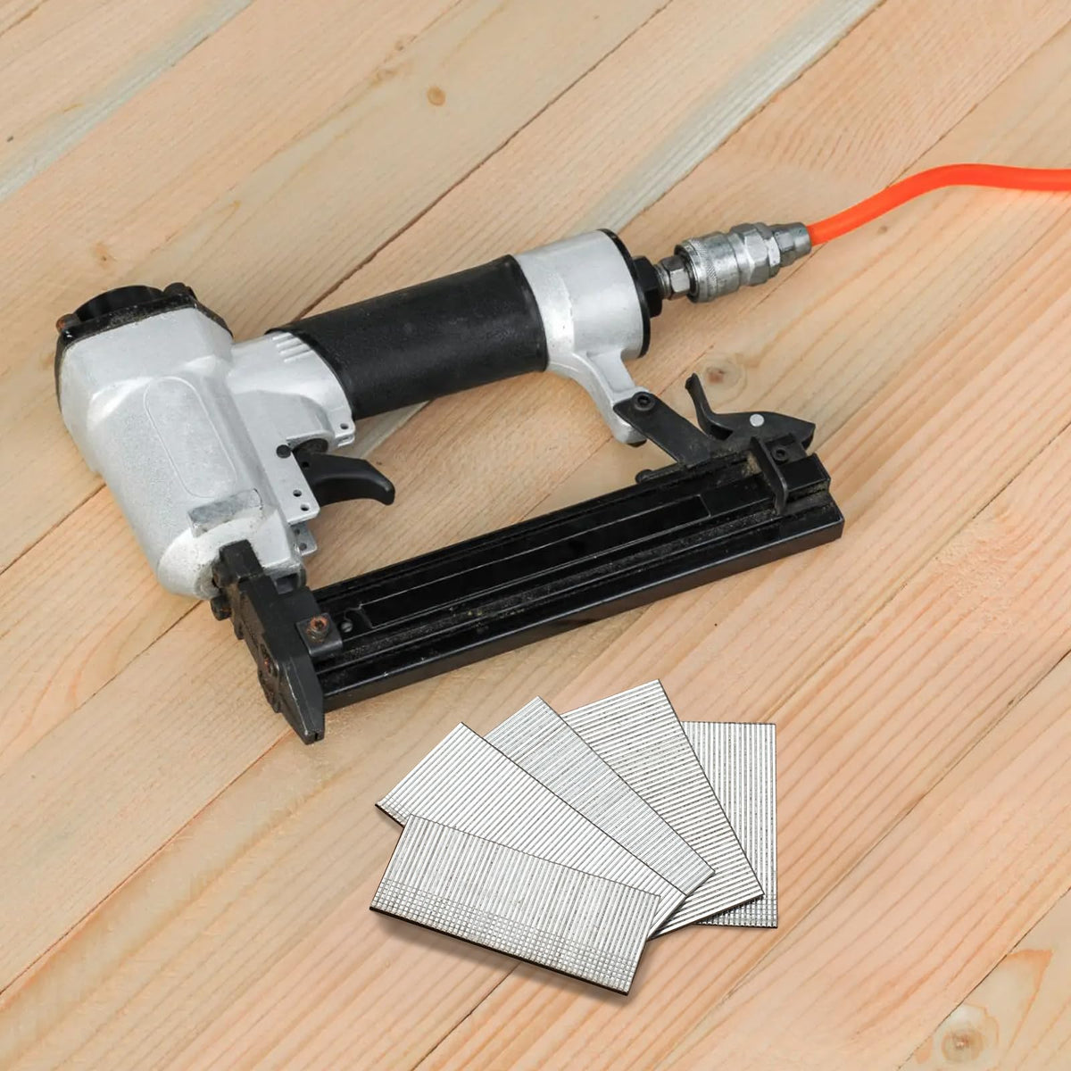 5000 Count 16 Gauge Finish Nails Total (1-1/4, 1-1/2, 1-3/4, 2, 2-1/2" 1000 Per Size) Galvanized Finish Processing Nails Suitable for Most Brand of 16 Gauge Pneumatic and Electric Brad Nailer