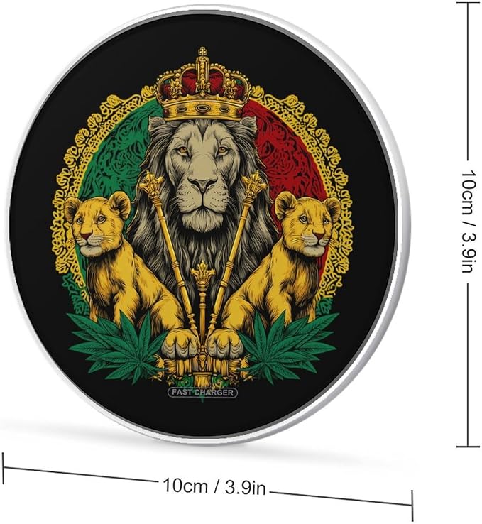 Reggae Lion Weed Wireless Charger Portable Charging Pad | LightweightAll Smartphone