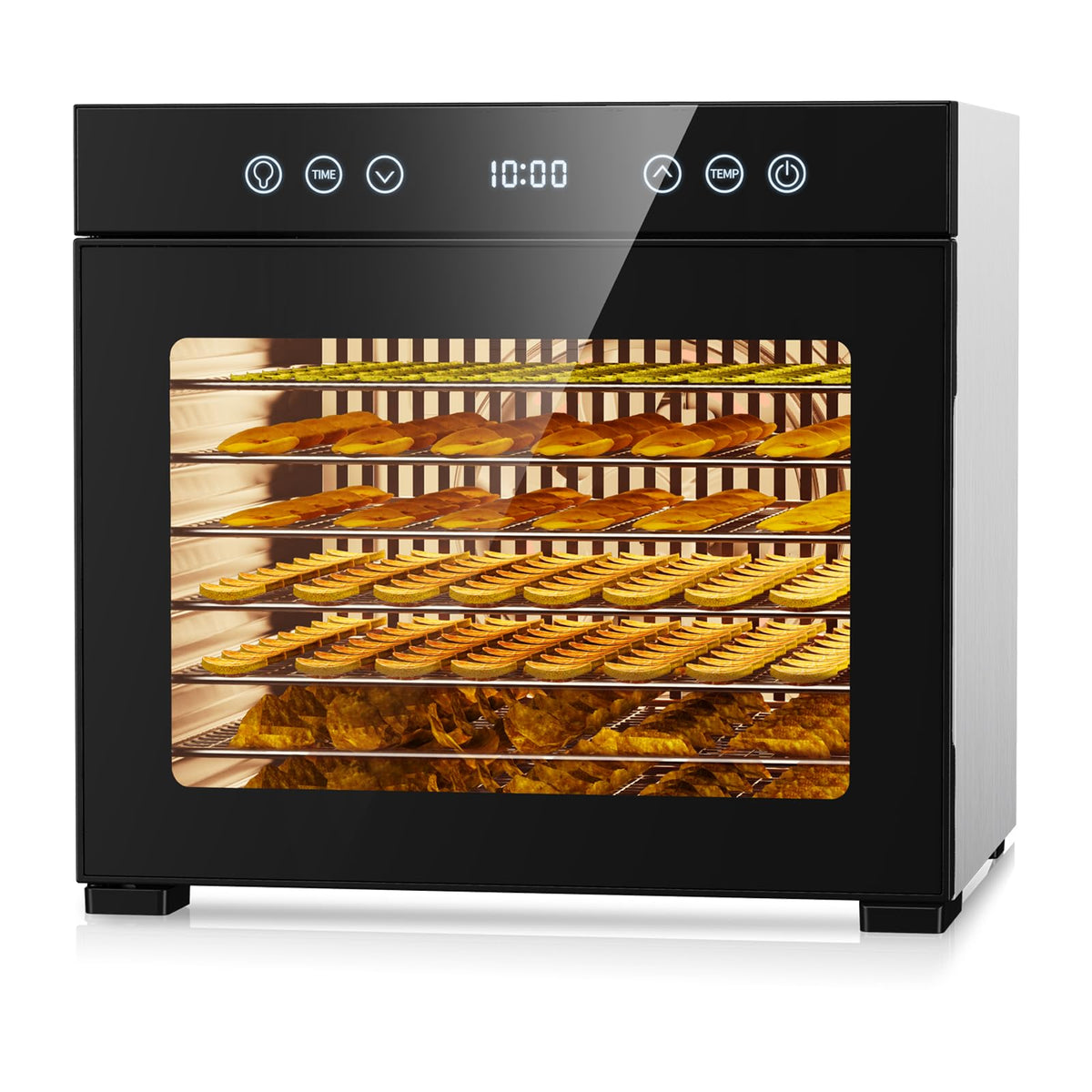 Food Dehydrator 8 Trays, Adjustable Timer & Temperature Control Stainless Steel 650W Dehydrator for Jerky, Fruit, Herbs, Dog Treats