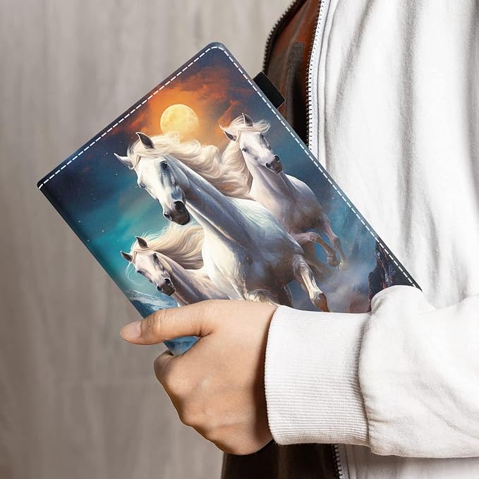Case for Amazon Kindle Fire HD 8/Fire HD 8 Plus Tablet (12th/10th Generation 2024/2022/2020 Release) - PU Leather Folio Cover with Smart Auto Wake/Sleep Bald Eagle
