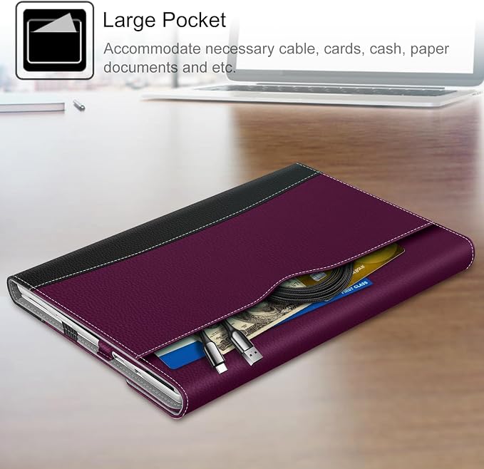 Fintie Case for 12.3 Inch Microsoft Surface Pro 7 Plus Surface Pro 7/6/5/4/3 - Portfolio Business Cover with Pocket Compatible with Type Cover Keyboard Black