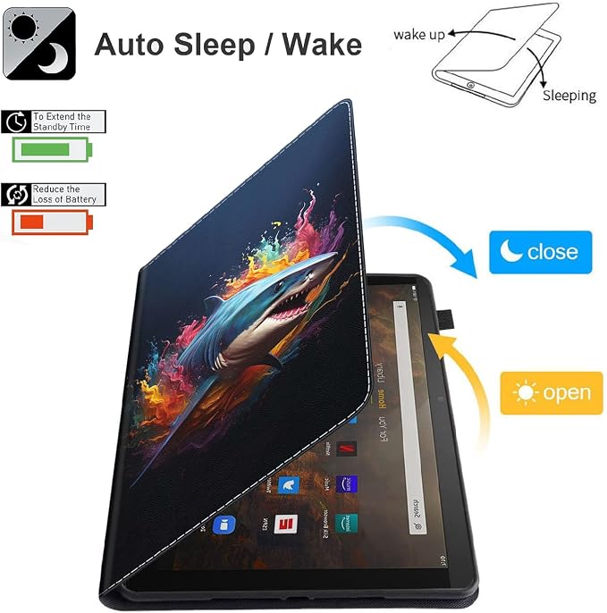 Case for Amazon Kindle Fire Max 11 Case (13th Gen 2023 Release) 11，Slim Fit Foldable Standing Cover Case with Auto Sleep/Wake for Fire 11 Max Tablet，Skull and Fire