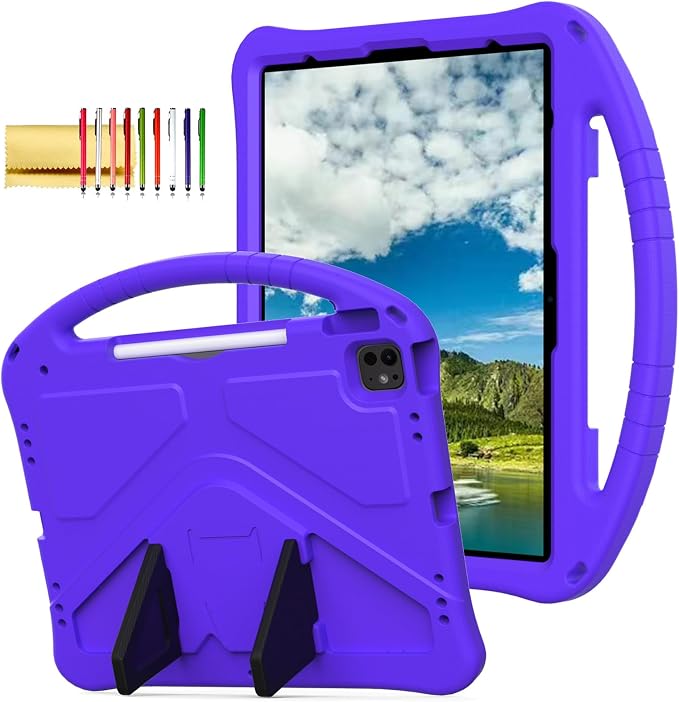 Dteck Kids Case for iPad 10.2 - Shockproof Rugged EVA Handle Stand Child Proof Case for iPad 9/8/7 Generation Black